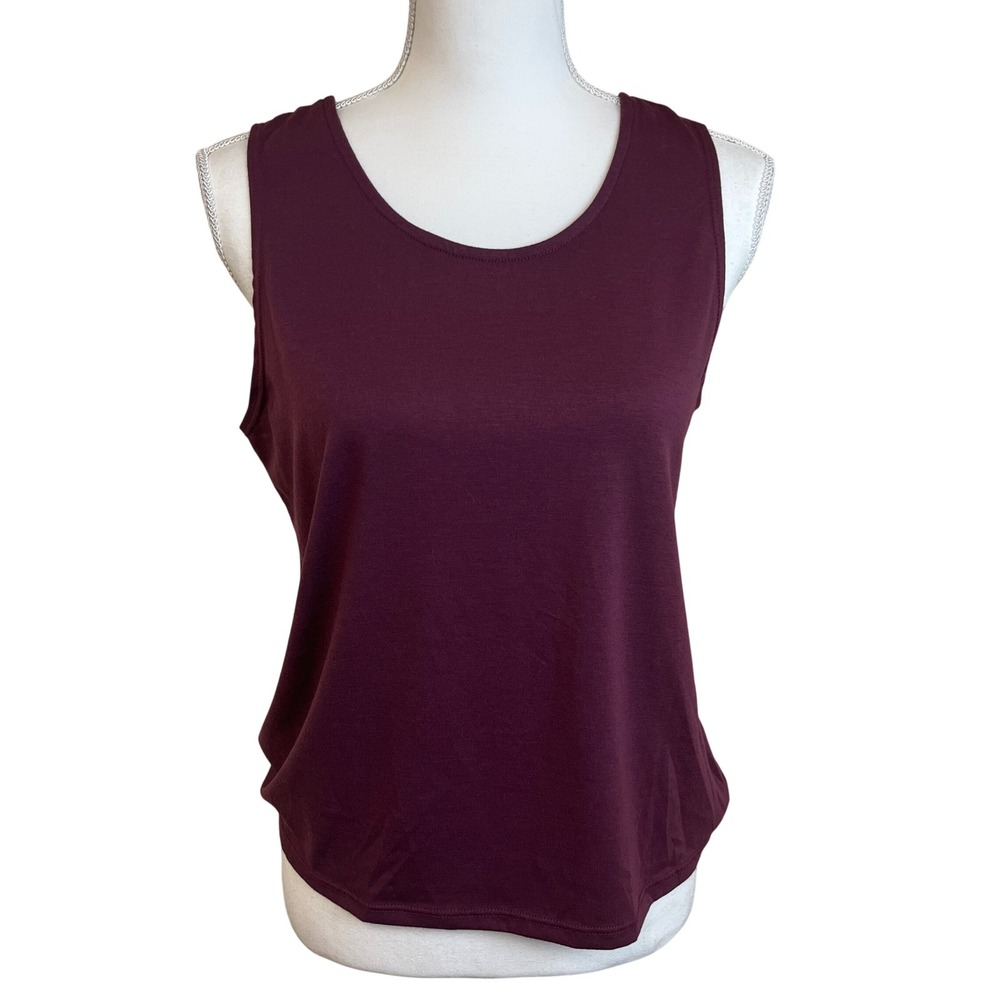 ONZIE Burgundy Open Back Twist Tank Top Athletic Athleisure‎ Sz M Yoga Workout